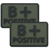 Шеврон Helikon Група крові 2 шт  Олива Група AB (ІV)+positive