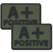 Шеврон Helikon Група крові 2 шт  Олива Група AB (ІV)+positive